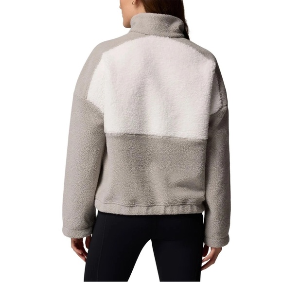 Columbia Women’s Sherpa Fleece 1/4 Zip Pullover Jacket Relax Fit XL Colorblock - Picture 9 of 9